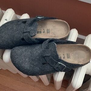 Birkenstock Charcoal Felted Slippers